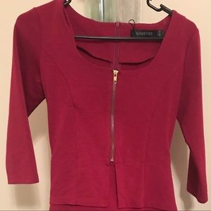 Homeyee small quarter sleeve purple dress.